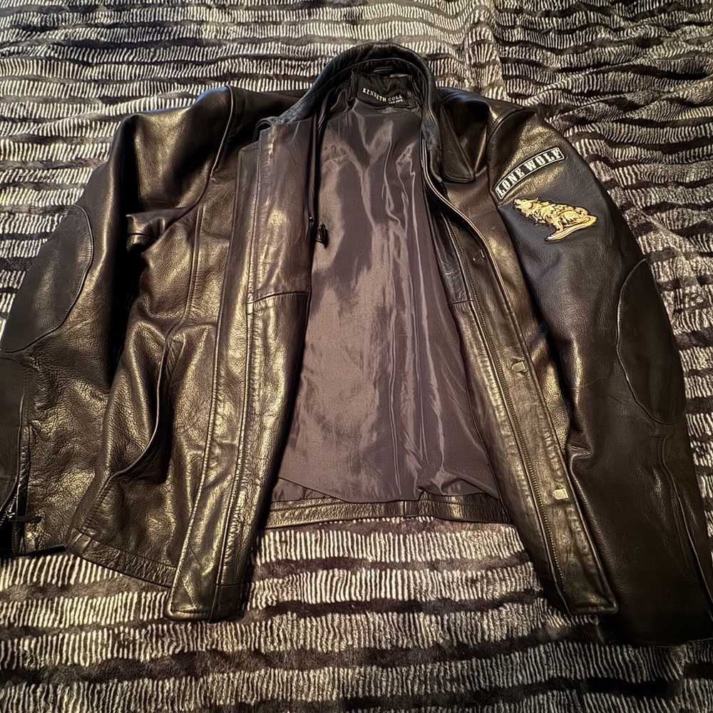 Kenneth Cole NY Lone Wolf Black Leather Jacket - L